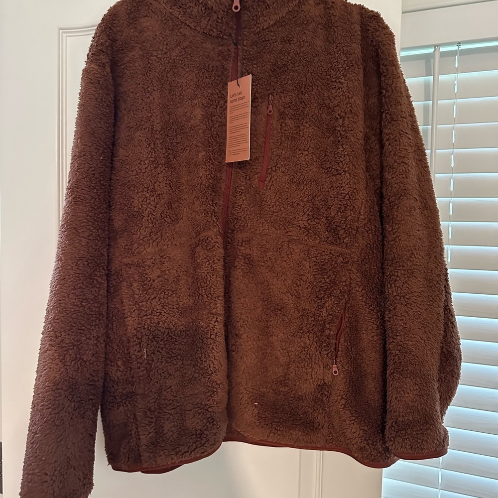 Recycled Fleece Zip Jacket - Girlfriend teddy coat